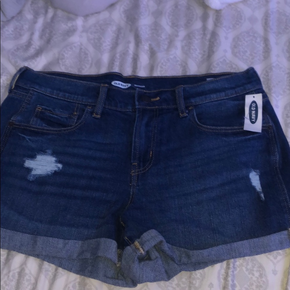 boyfriend blue jean shorts